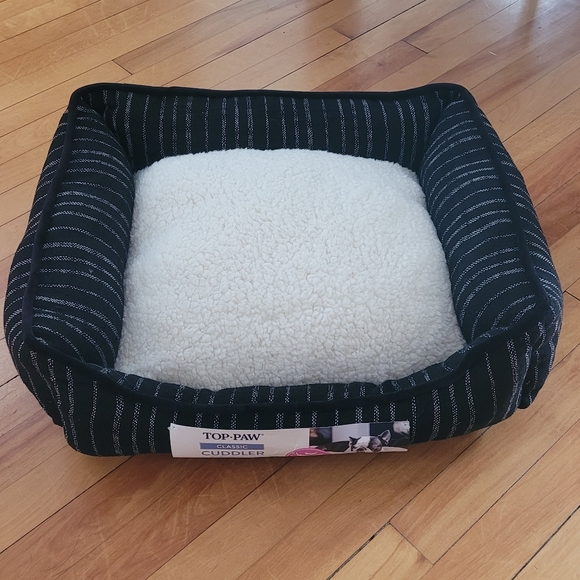 Top Paw Navt and White Cuddler Pet Bed - Picture 1 of 6